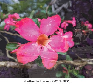 plantilla de ilustración de vector de color de agua de flores