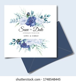 Flower watercolor wreath with beautiful floral