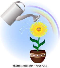 flower and watering can