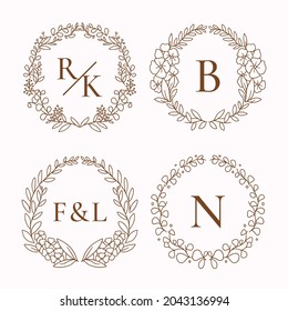 Flower weddding logo collection, wedding logo
