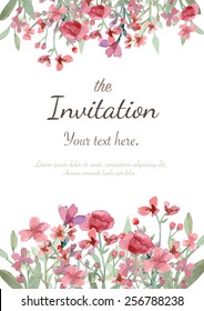 Flower wedding invitation card, save the date card, greeting card