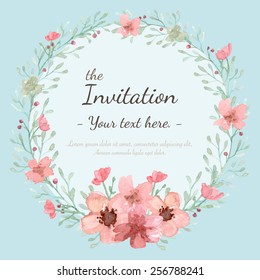 Flower wedding invitation card, save the date card, greeting card