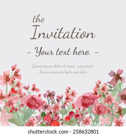 Flower wedding invitation card, save the date card, greeting card