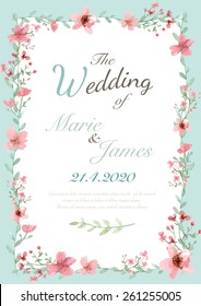Flower Wedding Invitation Card, Save The Date Card, Greeting Card