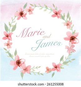 Flower wedding invitation card, save the date card, greeting card
