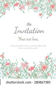 Flower wedding invitation card, save the date card, greeting card