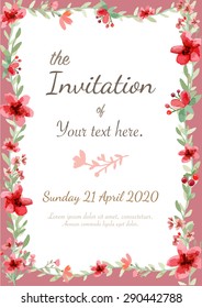 Flower wedding invitation card, save the date card, greeting card