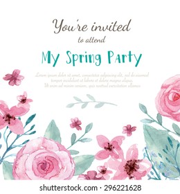 Flower wedding invitation card, save the date card, greeting card