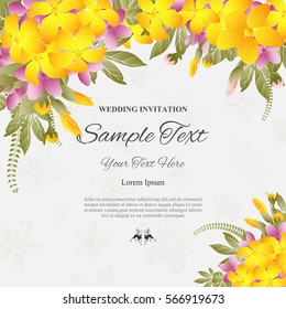 Flower wedding invitation card, save the date card, greeting card,vector Illustration.