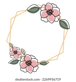 flower wedding invitation simple for border and frame 