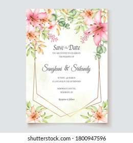 flower wedding invitations template vector