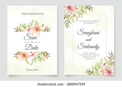 flower wedding invitations template vector