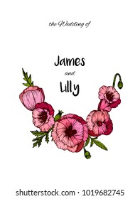 Flower wedding ornament concept in hand drawn style. For card, invitation and banner design. Vector illustration.