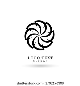 Flower Wheel Logo. Symbol & Icon Vector Template.
