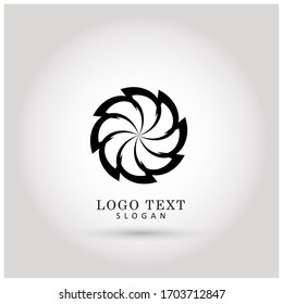 Flower Wheel Logo. Symbol & Icon Vector Template.