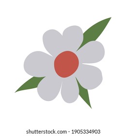 flor con un diseño de ilustración vectorial de color blanco