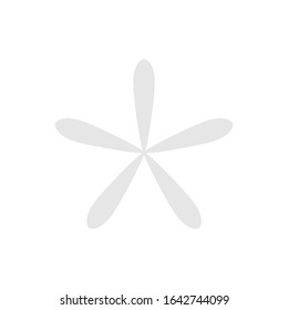 flower white grey simple shape isolated on white background, grey flowers single, petals flower white for clip art, illustration flower for kids, flower petals graphic for card decoration, vector