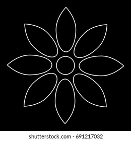 Flower white icon .