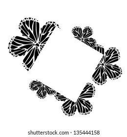 Flower white square frame