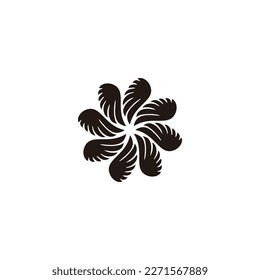 Flower, wings, rounded geometric simple symbol logo vector