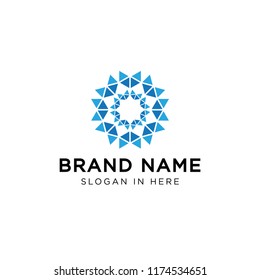 flower winter logo icon template