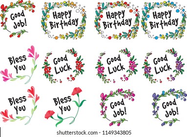 flower withGreeting card vector drawing