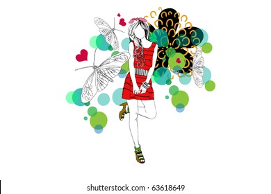 flower and woman