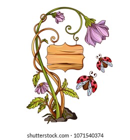 Flower with Wooden Blank Plate