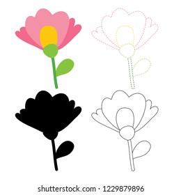 flower worksheet vector design for kid