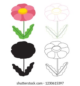 flower worksheet vector design for kid