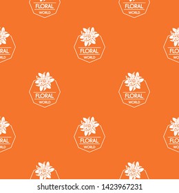 Flower world pattern vector orange for any web design best