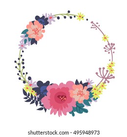 Flower wreath card