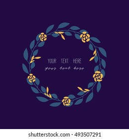Flower wreath for card and decorate 