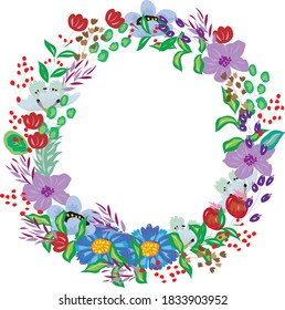 flower wreath decoration with any flower and leaf