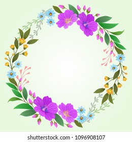Flower wreath decorative vector Invitation design.