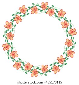 Flower wreath. Design element for logo, banners, labels, prints, posters, web, presentation, invitations, weddings, greeting cards, albums. Vector clip art.