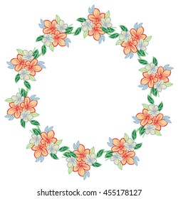 Flower wreath. Design element for logo, banners, labels, prints, posters, web, presentation, invitations, weddings, greeting cards, albums. Vector clip art.