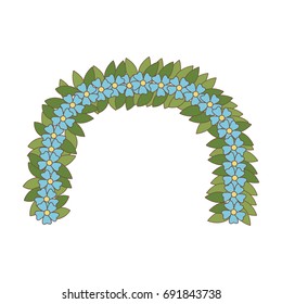 flower wreath floral leaves style decorative element