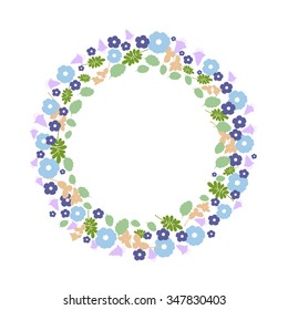Flower wreath frame for card message
