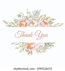 flower wreath frame of flower peonies peach and white