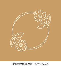 Flower Wreath Frames Logo Illustration