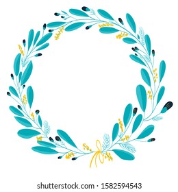 flower wreath for greetings card and banner