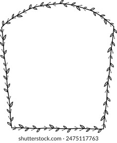 Flower wreath leaf floral border Vintage frame vector Square Frame picture frames Branch laurel botanical silhouette black retro badge elements decoration