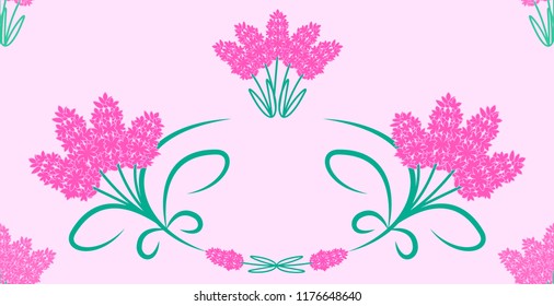 Flower wreath pattern. Vector Seamless design for background.