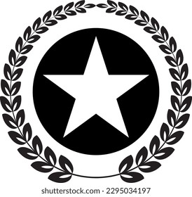 Estrella de flores estrella vectorial felicitaciones banner icono de corona triunfo hoja corona decoración floral formal patrón romántico para la boda Madre aniversario cumpleaños San Valentín Navidad