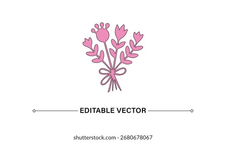 Flower Wreath Vector Design, Decorative Floral Icon, Elegant Circle Graphic, Natural Bloom Symbol, Creative Botanical Element
