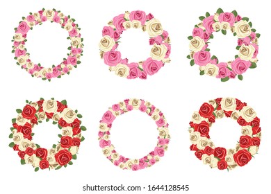 Flower wreath vector design illustration isolated on white background