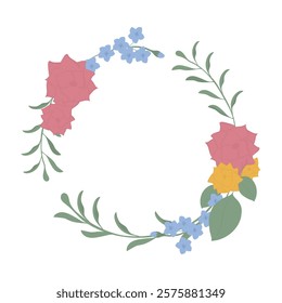 Flower Wreath Vector Illustration - 01