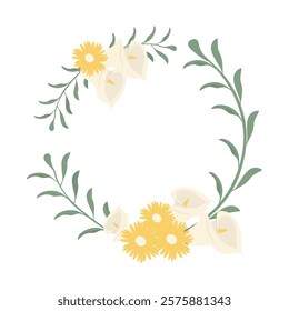 Flower Wreath Vector Illustration - 08