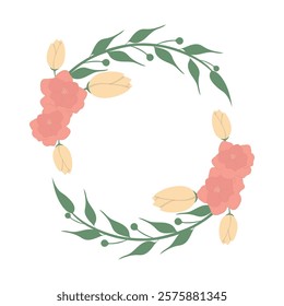 Flower Wreath Vector Illustration - 09